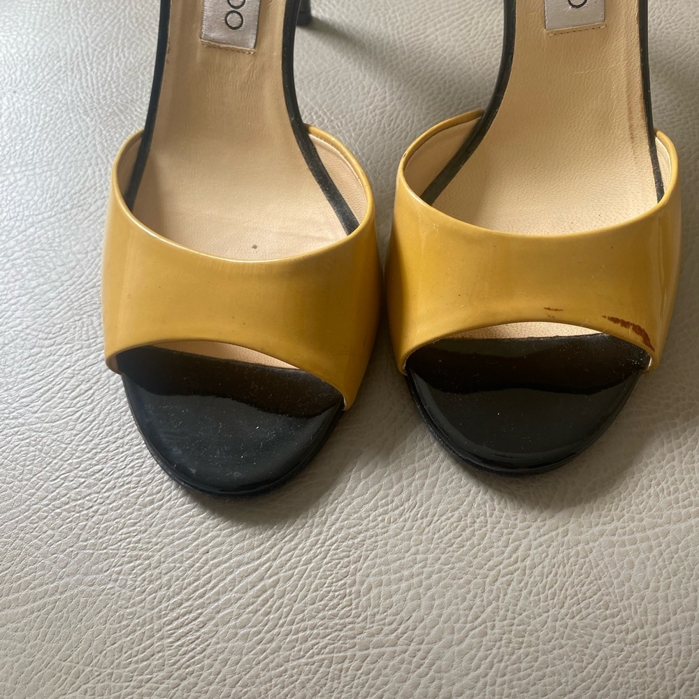 Jimmy Choo Tan and Black Slingback Heels 39.5 / US 9.5 - Picture 3 of 9